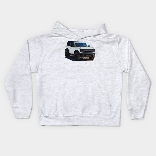 2021 Oxford White Ford Bronco 2 Door Kids Hoodie by Woreth